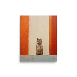 Chipmunk Wall Art | Minimal Background Poster