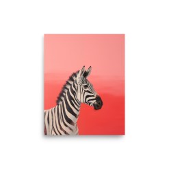 Zebra Wall Art | Minimal Pink Background Poster