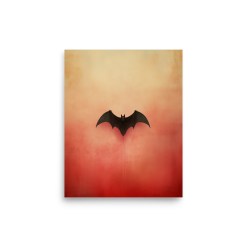 Bat Wall Art | Halloween Decor | Minimal Background Poster