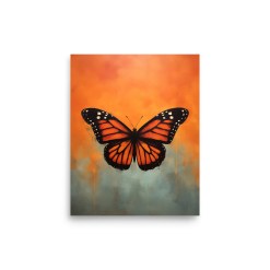Monarch Butterfly Wall Art | Minimal Background Poster