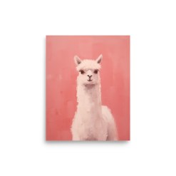 Alpaca Wall Art | Minimal Background Poster