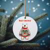 Polar Bear in Reindeer Ugly Christmas Sweater Ornament