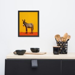 Donkey Wall Art Black Frame