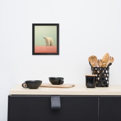 Polar Bear Wall Art | Black Frame