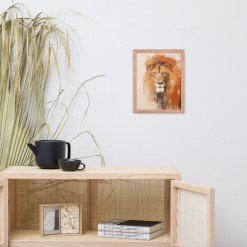 Lion Wall Art Wood Frame