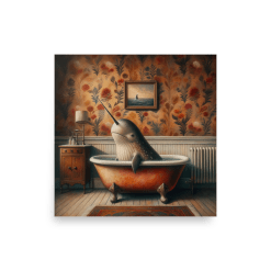 Narwhal Bathroom Art Print